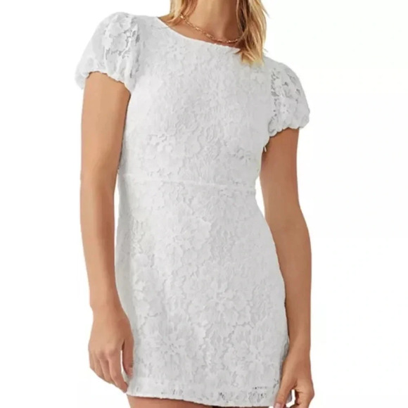 Free People Dresses & Skirts - NWT Free People Hailee Lace Mini Dress in White, size L
